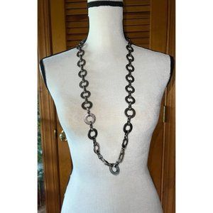 Liz &  Company Black Gun Metal Link Belt  -- 38"